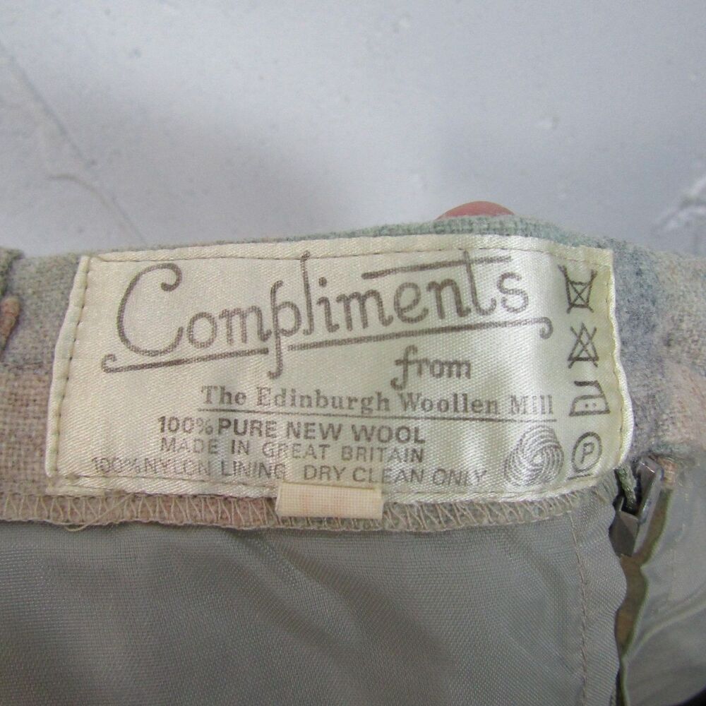 Vintage Compliments Edinburgh Woollen Mill Plaid Pleated Wool Skirt Size 14 28"W - Picture 7 of 9